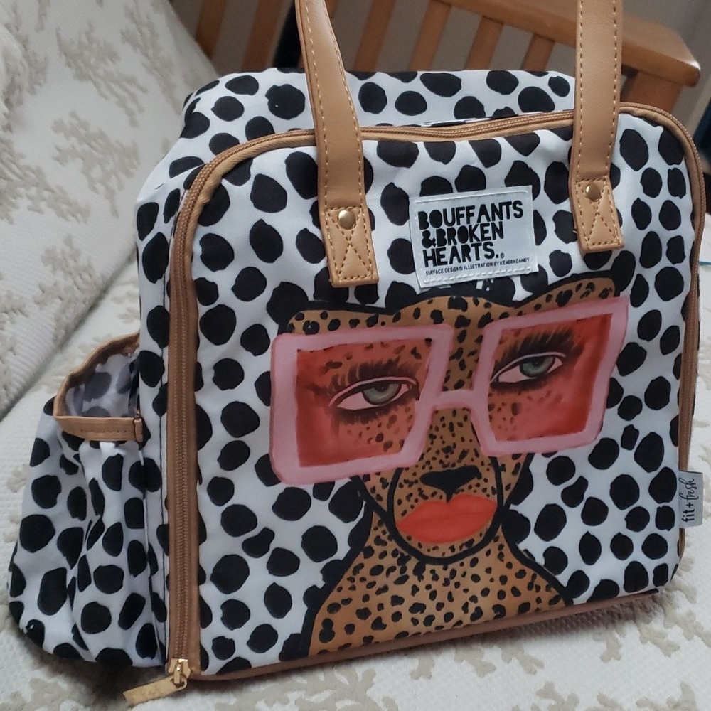Fit & Fresh Wichita Insulated Lunch Bag Side, Tropica Glam Cat - Picture 2 of 16